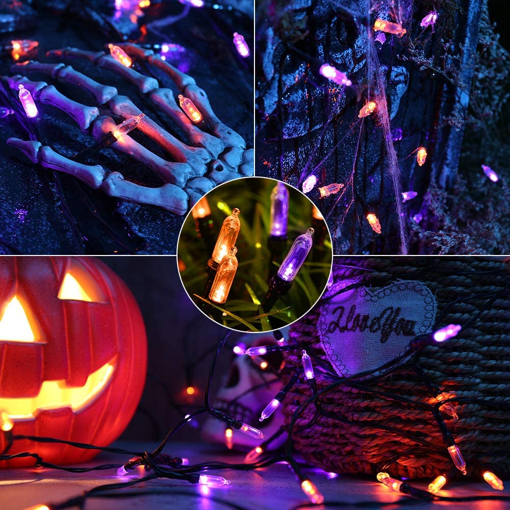 Tree Party Decoration Wreaths Holiday 33ft 100 LED Halloween Decorative Lights Waterproof 8 Modes Battery Operated String Lights for Outdoor & Indoor Lyhope Orange & Purple Halloween Lights Tree Party Decoration Wreaths Holiday 33ft 100 LED Halloween Decorative Lights Waterproof 8 Modes Battery Operated String Lights for Outdoor & Indoor Lyhope Orange & Purple Halloween Lights